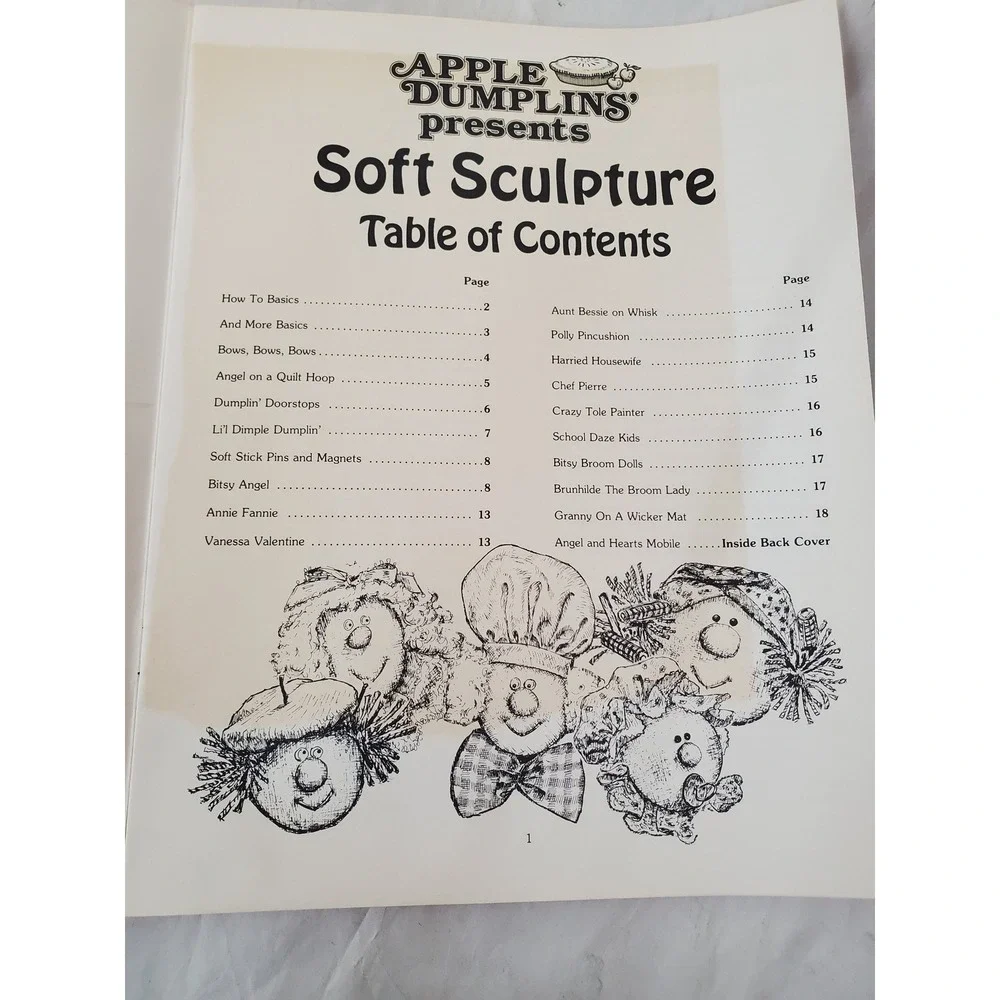 Vintage 1981 Apple Dumplins Soft Sculpture Craft Pattern Book Barbara Graham